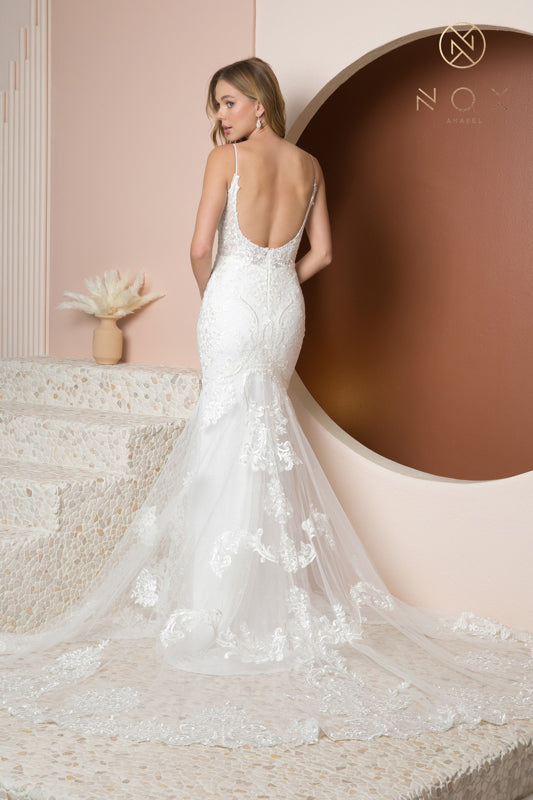 Nox Anabel JW939: Floral AppliquÃ© Mermaid Dress for Enchanting Occasions