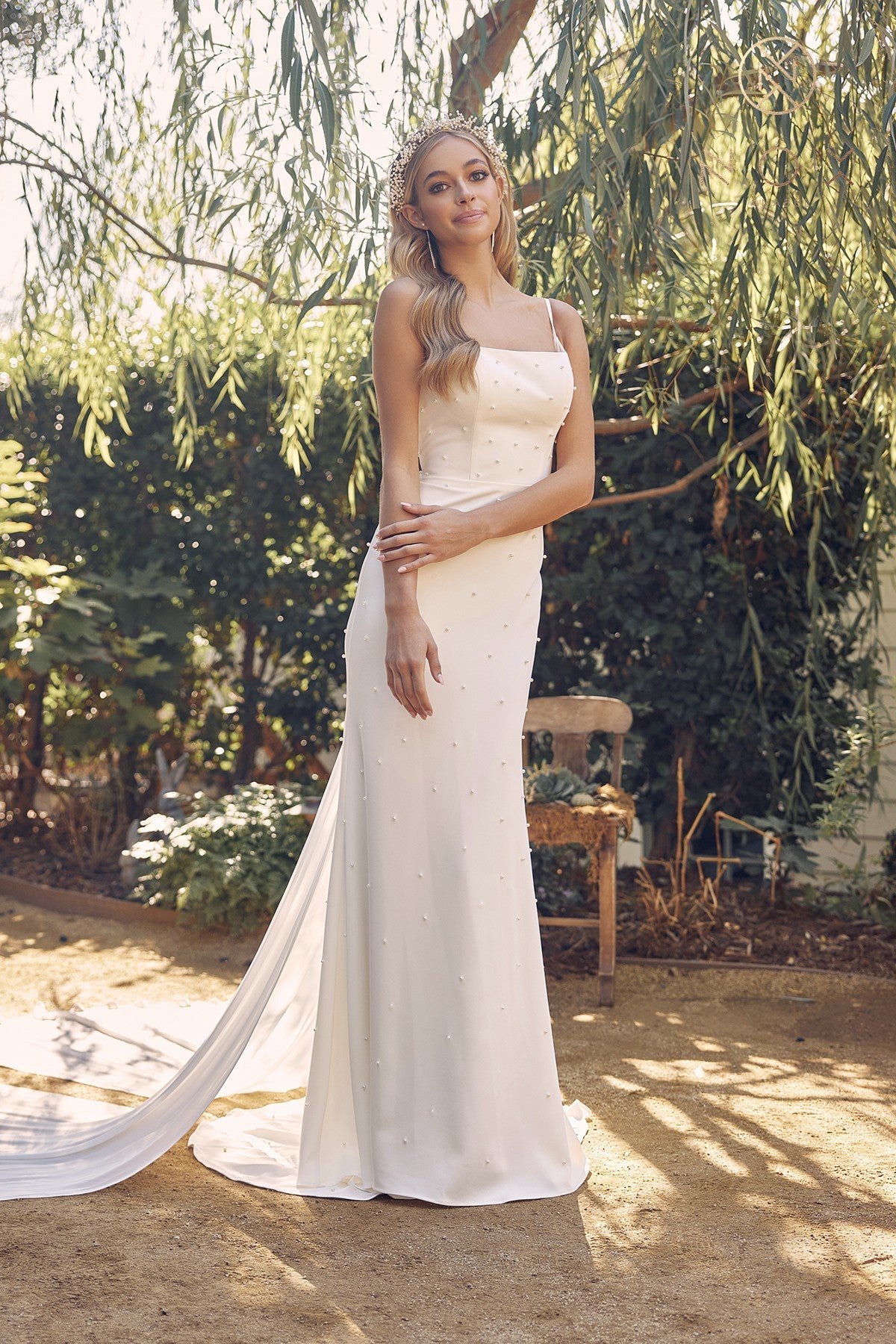 NoxAnabel: Ethereal Wedding Gown Embellished with Lustrous Pearls (JW938)