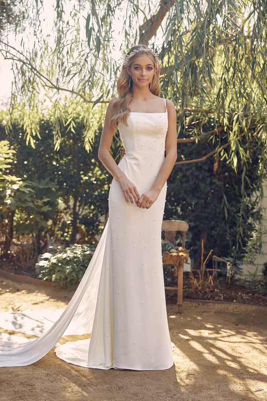 Ethereal Elegance: NoxAnabel JW938 Wedding Gown for a Shimmering Bride