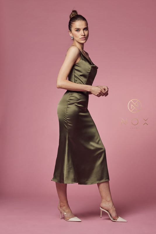 Nox Anabel's Tea-Length Trumpet Dress: Sophisticated Elegance for Special Occasions