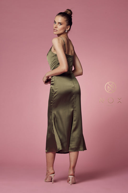 Nox Anabel's Tea-Length Trumpet Dress: Sophisticated Elegance for Special Occasions