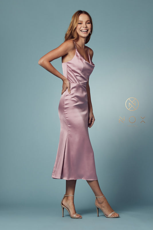 Nox Anabel R1027: Enchanting Cowl Neck Trumpet Gown for Unforgettable Occasions