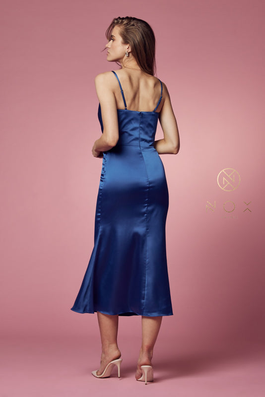 Nox Anabel's Tea-Length Trumpet Dress: Sophisticated Elegance for Special Occasions