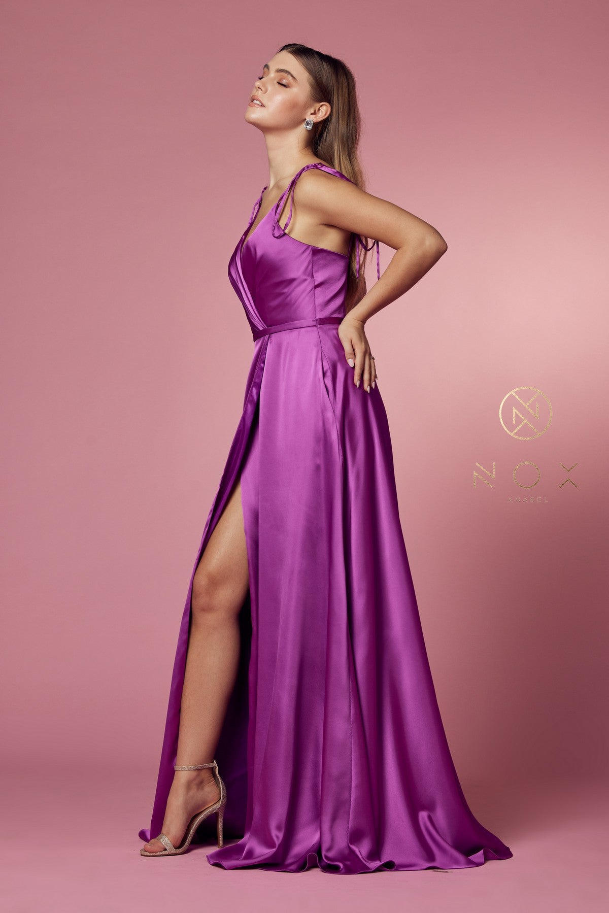 Nox Anabel R1029: Enchanting Surplice Dress for Unforgettable Occasions