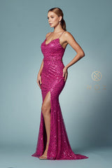 Nox Anabel R1031: Shimmering Sequin and Beadwork Mermaid Gown for Captivating Occasions