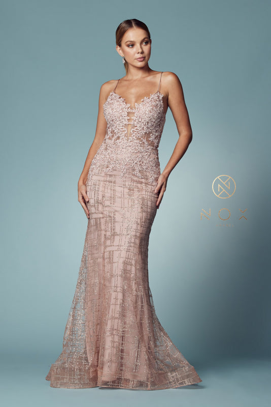Nox Anabel's Ethereal Gown: Shimmering Lace and Graceful Flow