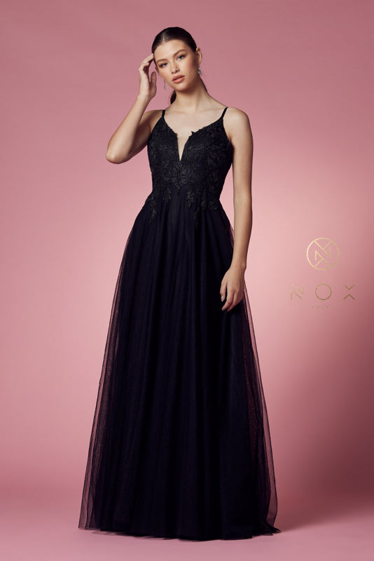 **Nox Anabel R357: The Embroidered Lace AppliquÃ© Gown of Enchanting Beauty**