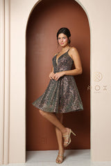 Captivating Glamour: Nox Anabel's Shimmering Sequined Short Dress