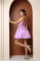 NoxAnabel: Embrace Elegance in Sheer Lace AppliquÃ© Dress