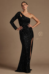 Nox Anabel's Iridescent Sequined Gown: Shimmering Elegance for Unforgettable Occasions