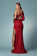 **Nox Anabel: Enchanting Sequined Gown for Divine Radiance**