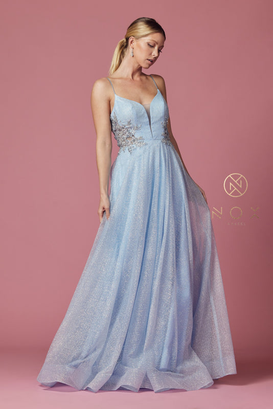 Nox Anabel's Dreamy Mesh Overlay Gown for Enchanting Occasions