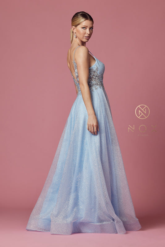 Nox Anabel's Dreamy Mesh Overlay Gown for Enchanting Occasions