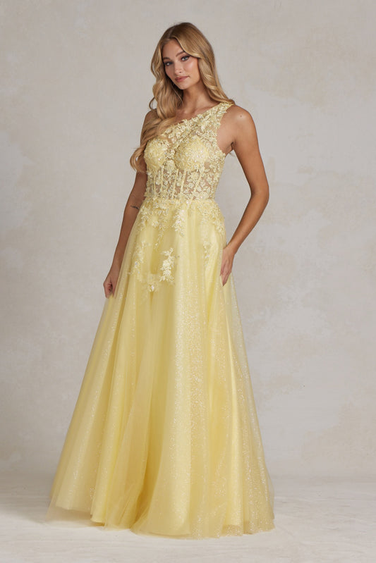 Nox Anabel's Corset-Inspired Floral Lace Gown: Timeless Elegance for Every Occasion