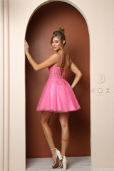 Ethereal Enchantment: Nox Anabel Illusion Bodice Embroidered Gown for Formal Occasions