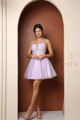 Ethereal Enchantment: Nox Anabel Illusion Bodice Embroidered Gown for Formal Occasions
