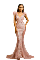 Portia and Scarlett's Enchanting Mermaid Gown: Sheer Elegance for Formal Occasions