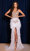 Shimmering Goddess: Portia and Scarlett's Embellished Evening Gown