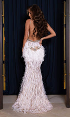**Portia and Scarlett's Shimmering Silver Nude Gown: Enchanting Elegance for Unforgettable Moments**