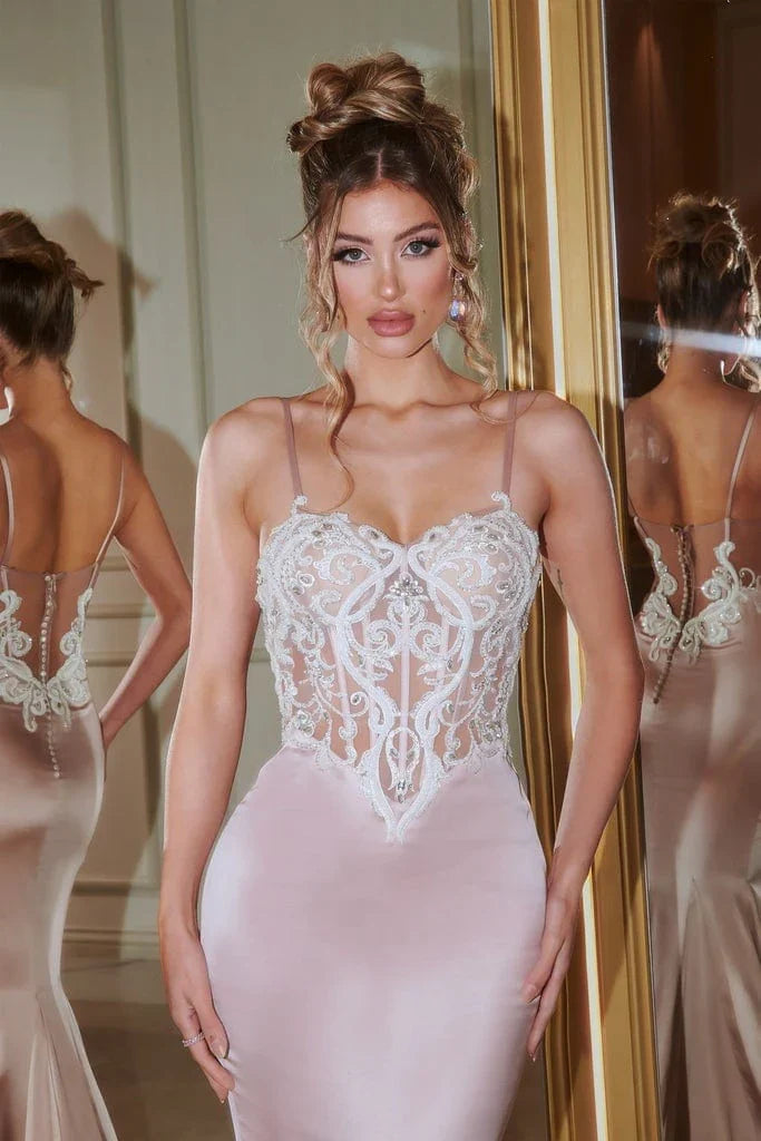 Enchanting Mermaid Gown: Portia and Scarlett's Sheer Masterpiece for Unforgettable Occasions