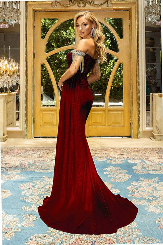 Captivating Elegance: Portia and Scarlett's Enchanting Off-Shoulder Gown