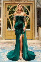 Captivating Elegance: Portia and Scarlett's Enchanting Off-Shoulder Gown