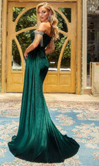 **Captivating Elegance: Portia and Scarlett's Off-Shoulder Gown for Unforgettable Occasions**