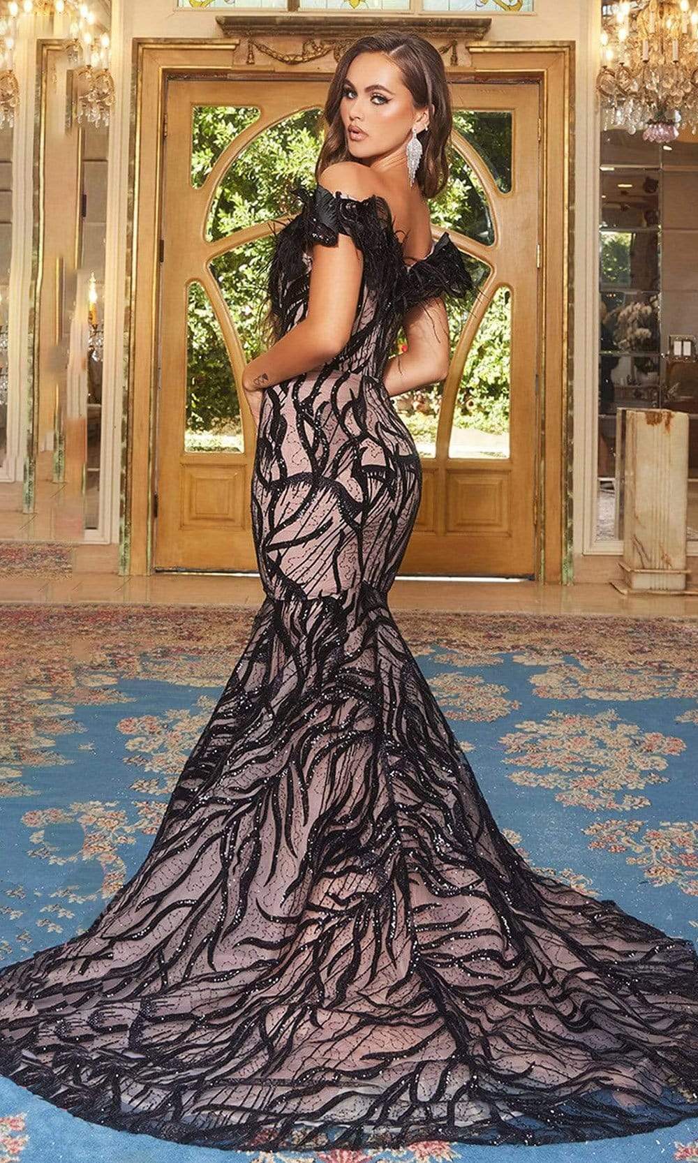 Enchanting Mermaid Dress: Portia and Scarlett's Feather-Adorned Masterpiece
