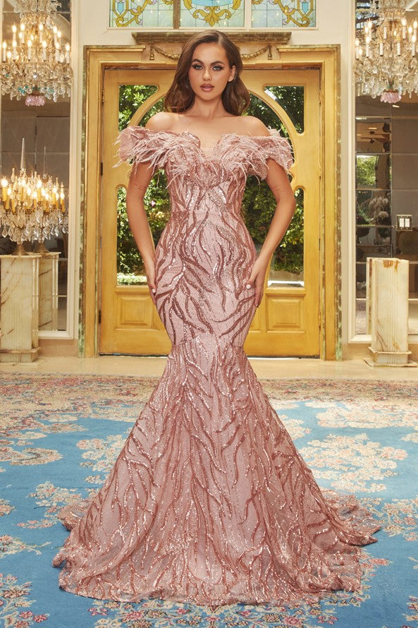 Enchanting Mermaid Dress: Portia and Scarlett's Feather-Adorned Masterpiece