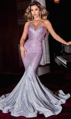 Portia and Scarlett's Celestial Glamour: A Shimmering Mermaid Gown for Enchanting Evenings