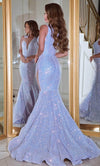 Portia and Scarlett's Lilac Illusion-Paneled Trumpet Gown: A Feminine Masterpiece for Special Occasions