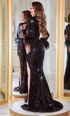 **Portia and Scarlett's Shimmering Sequined Masterpiece: A Captivating Allure for Formal Occasions**