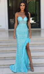 **Portia and Scarlett's Enchanting Sequined Corset Gown: A Vision for Red Carpet Glamour**