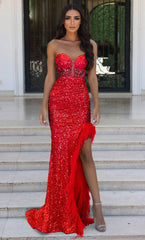 **Portia and Scarlett's Enchanting Sequined Corset Gown: A Vision for Red Carpet Glamour**