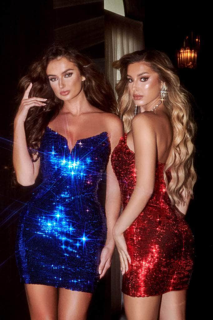 Shimmering Sequined Glamour: Portia and Scarlett's PS23120 Cocktail Dress