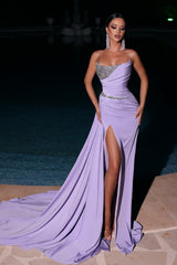 Portia and Scarlett's Lilac Dream: Captivating Strapless Gown for Showstopping Moments