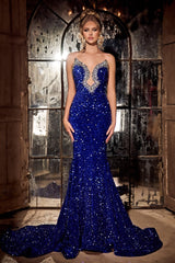**Portia and Scarlett's Shimmering Jewel-Embellished Mermaid Gown for Unforgettable Nights**
