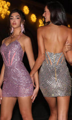 **Bejeweled Brilliance: Portia and Scarlett's Enchanting Prom Gown**