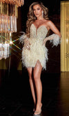 Shimmering Masterpiece: Portia and Scarlett's Embellished Gown for Captivating Occasions