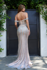 Portia and Scarlett PS23990: Enchanting Allure with Crystals and a Daring Slit