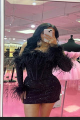 **Captivating Glamour: Portia and Scarlett's Embellished Cocktail Dress**