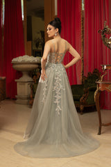 Sweetheart Beaded High Slit Gala Gown RQ8137