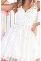 A-Line Cocktail Embroidered Dress