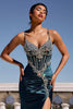 Beaded Satin Sleeveless Slit Gown by Ladivine CM383 - Long Formal Dresses