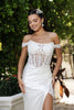 Bridal Dress Sleeveless Ruched High Slit Gown By Royal Queen RQ8183 - IVORY / 4 - Dress