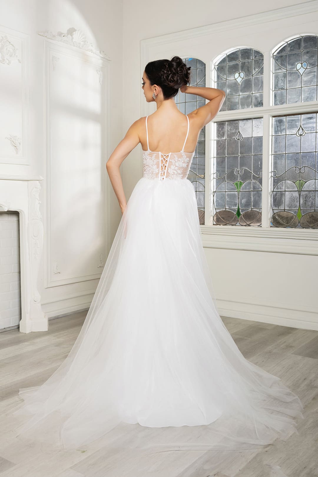 Bridal Dress V-Neck Sequin Wedding Gown By May Queen MQ2167 - Dress