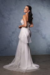 Bridal Gown Wedding High Slit Sheath Strapless Dress By May Queen MQ2072 - Dress