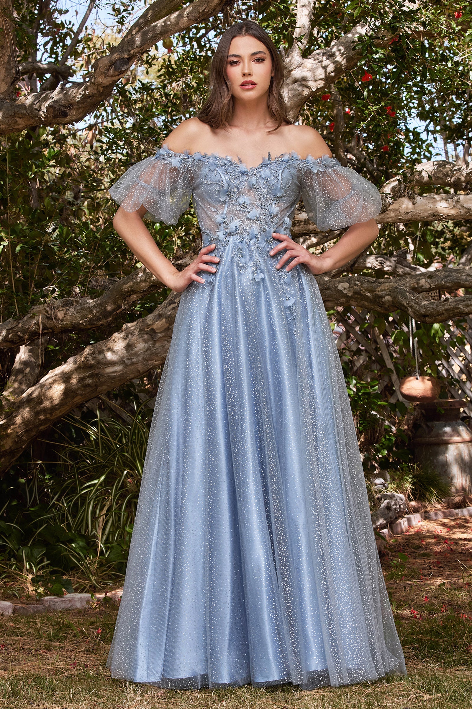 **Shimmering Enchantment: Ethereal Evening Gown for Unforgettable Occasions**