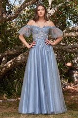 **Shimmering Enchantment: Ethereal Evening Gown for Unforgettable Occasions**