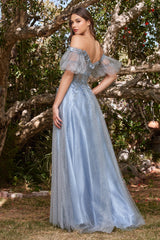 **Shimmering Enchantment: Ethereal Evening Gown for Unforgettable Occasions**